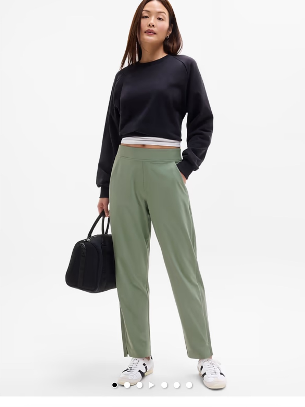 Athleta Brooklyn Mid-Rise Ankle Pants in Olive Green